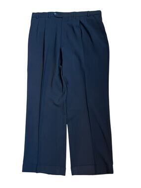 Oscar de la Renta Comfort Stretch Exclusive Fabric 38x30 Pleated Cuffed Designer